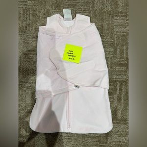 Newborn Halo swaddle/sleepsack. Pink fleece.